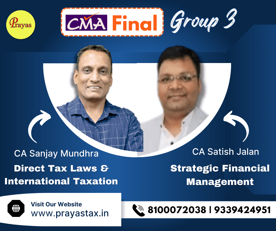 CMA Final DT Law & International Taxation+Strategic Financial Management (New Syllabus) For Dec 26 | June 27