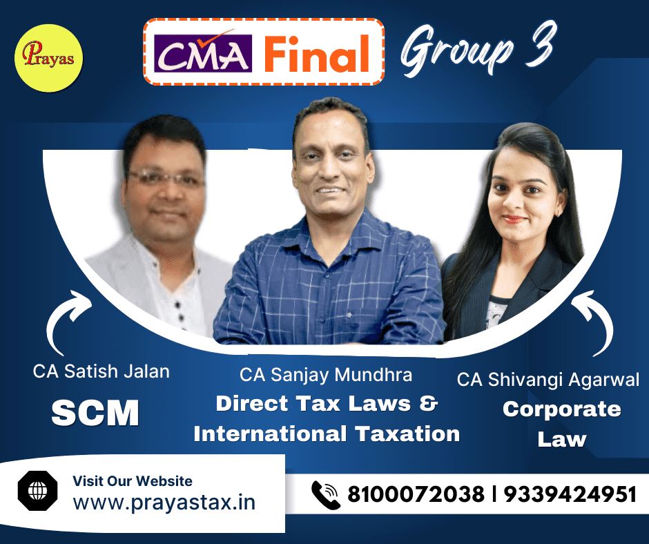 CMA Final DT Law & International Taxation+Strategic Cost Management+Law (New Syllabus) For Dec 26