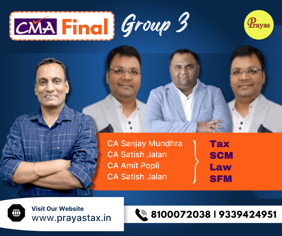 CMA Final DT Law & International Taxation+Strategic Cost Management+Law+Strategic Financial Management (New Syllabus) For Dec 26