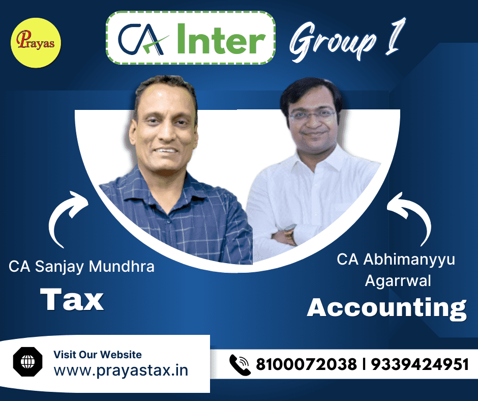 CA Inter Tax + Accounting For May 26