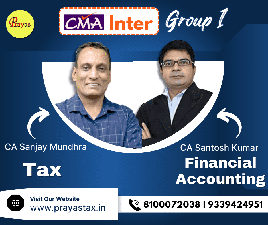 CMA Inter Tax+Accounting For Dec 26 | June 27