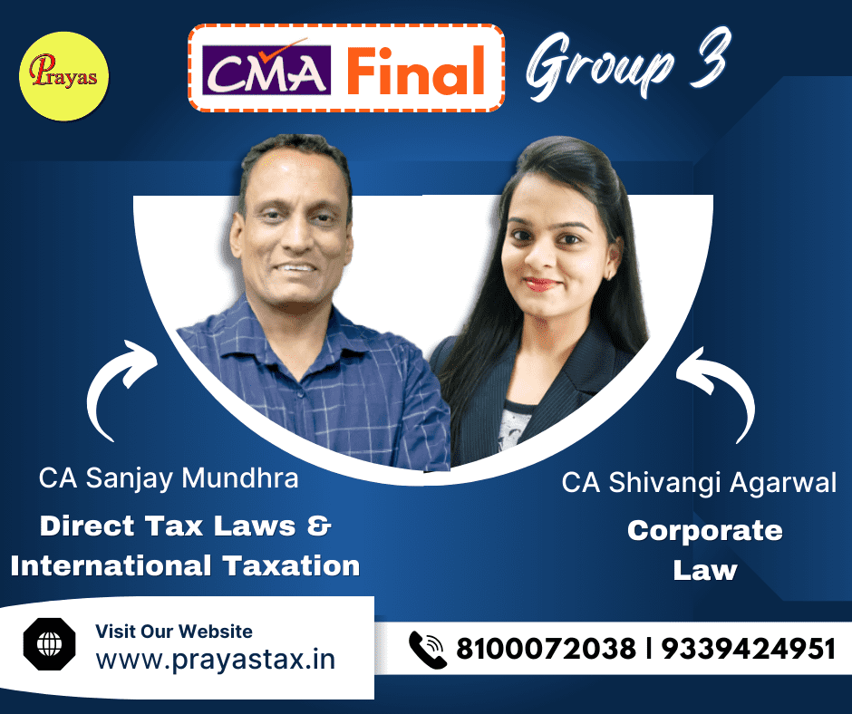 CMA Final DT Law & International Taxation+Corporate Law (New Syllabus) For Dec 26 | June 27