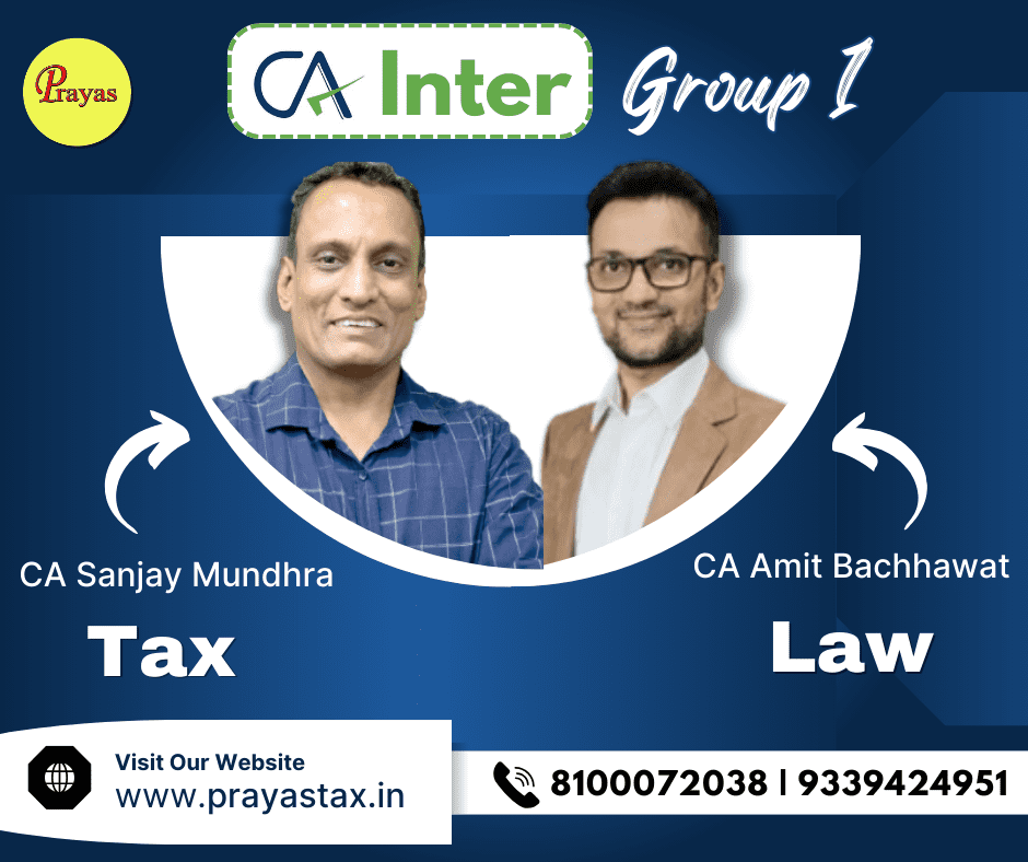 CA Inter Tax + Law For May 26 | Sep 26