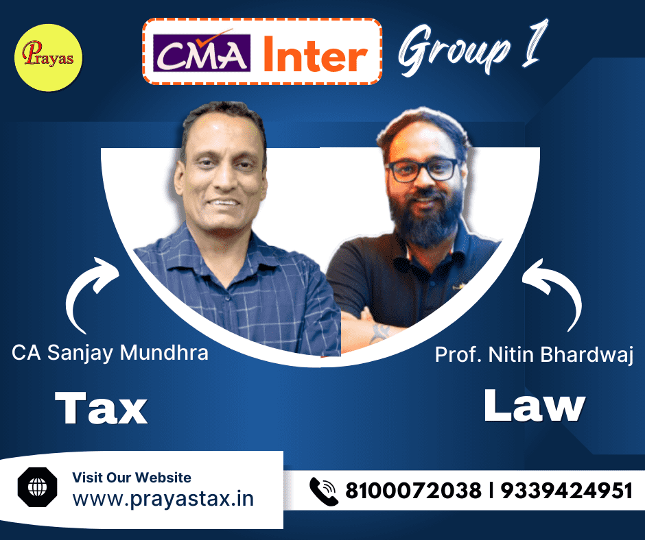CMA Inter Tax+Law For Dec 26 | June 27