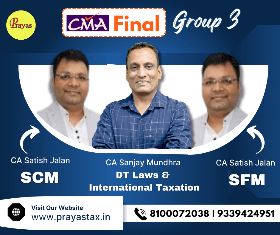 CMA Final DT Law & International Taxation+Strategic Financial Management+Strategic Cost Management (New Syllabus) For Dec 26