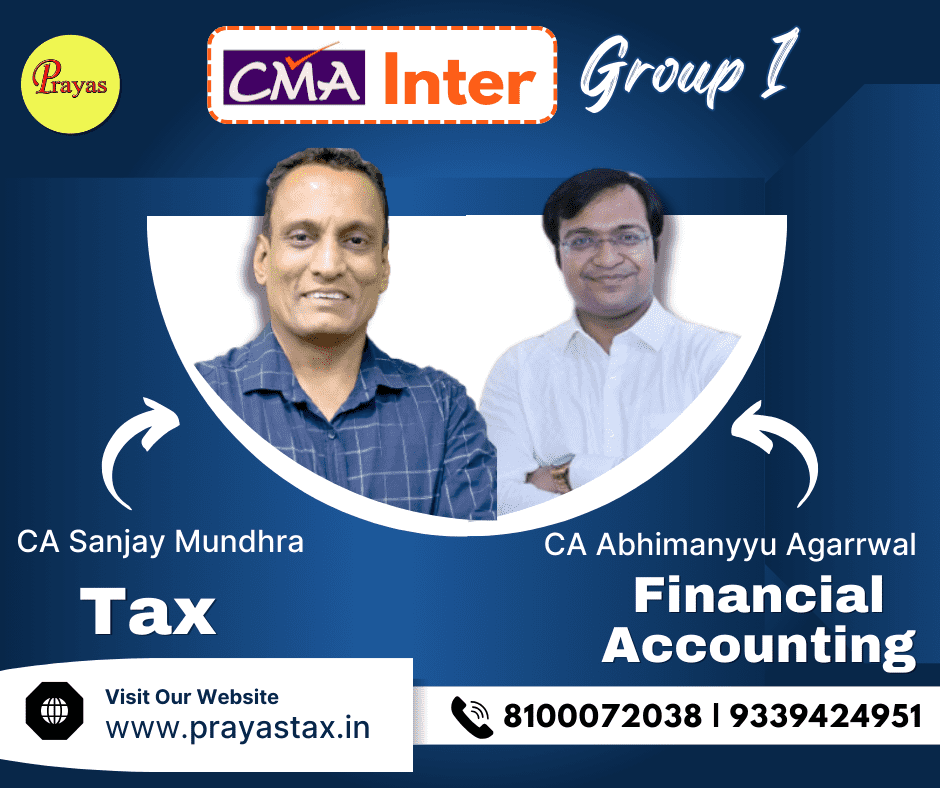 CMA Inter Tax+Accounting For Dec 26 | June 27
